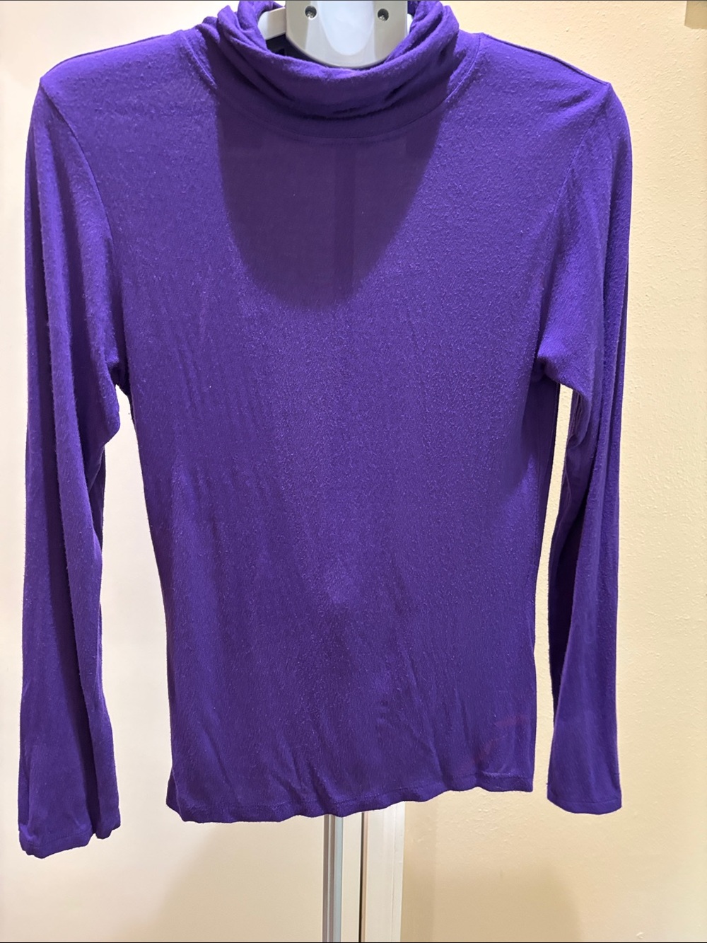 Women's Purple Long Sleeve Turtleneck Top - Slim Fit